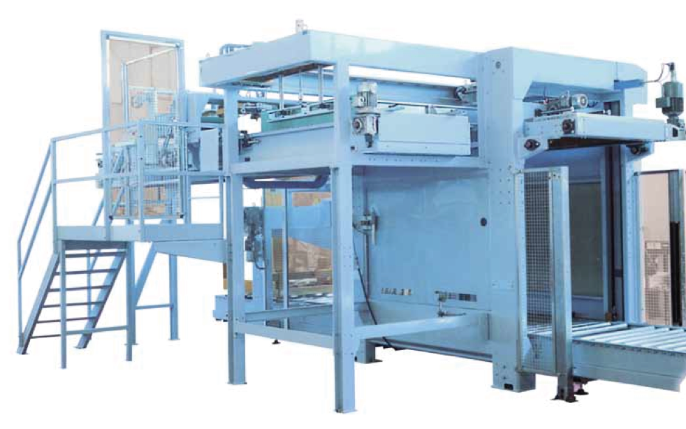 Palletisers with mobile pallet and loading from above