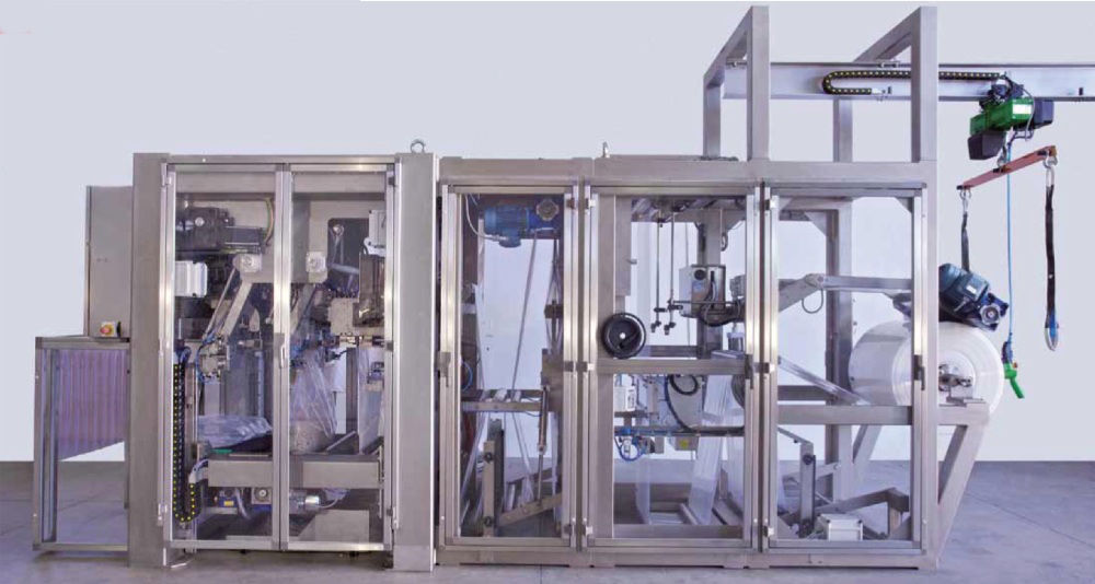 Высокопроизводительная машина для упаковки в рукавный материал из бобины
